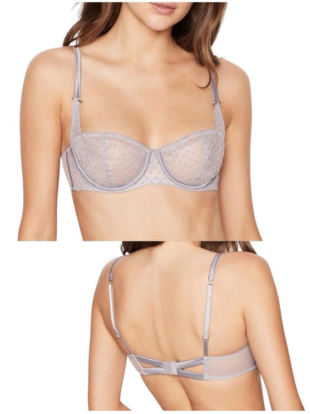 Victorias Secret 34B greyish silver Dream Angels unlined balconette bra